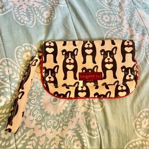 Bungalow 360 Dog Print Wristlet - Black and Cream